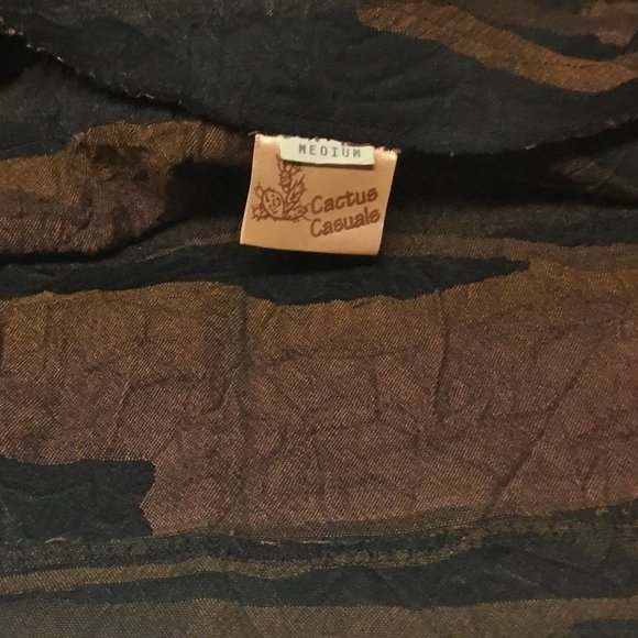 Retro Short Blazer/Shrug Camouflage Like Print Sz M - Picture 7 of 9